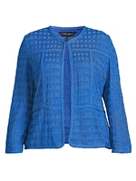 Plus Braided Textured Knit Jacket