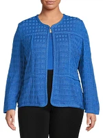 Plus Braided Textured Knit Jacket