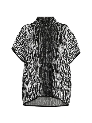 Plus Size Animal-Print Turtleneck Tunic