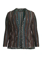 Plus Tweed Long-Sleeve Jacket