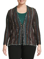 Plus Tweed Long-Sleeve Jacket