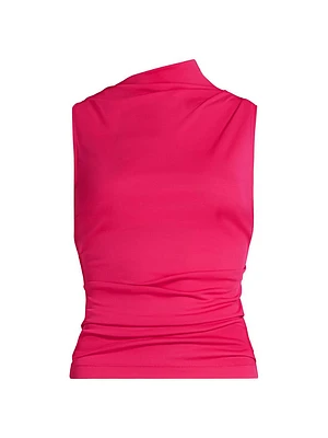 Draped Jersey Sleeveless Top