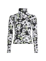 Floral Long-Sleeve Turtleneck T-Shirt