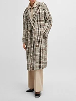 Oversize-Fit Coat Checked Fabric with Wool