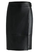 Leather Skirt with Strap Detail