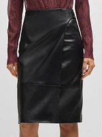 Leather Skirt with Strap Detail