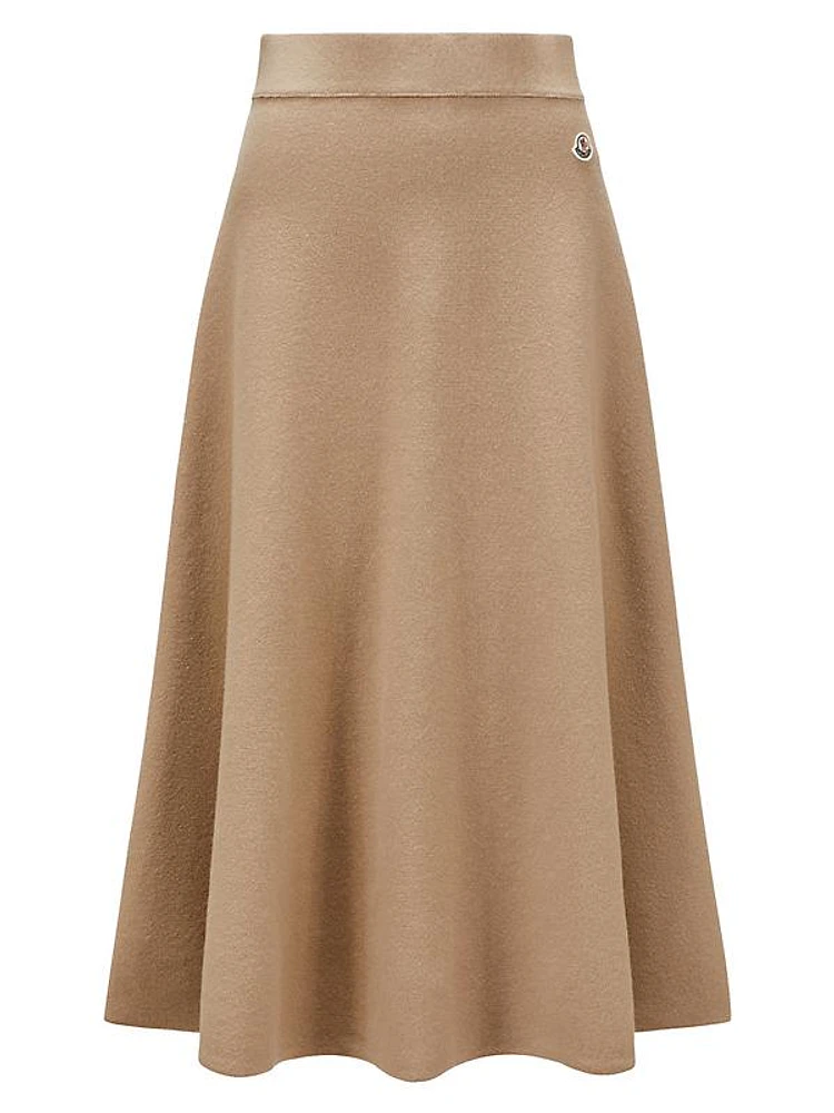 Carded Wool Midi Skirt