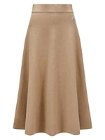 Carded Wool Midi Skirt