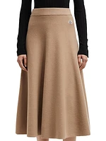 Carded Wool Midi Skirt