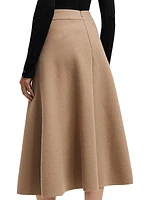 Carded Wool Midi Skirt