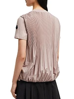 Short Sleeve Pleated Back Logo T-Shirt