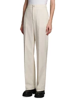 High Waisted Wool Trousers