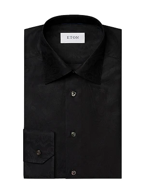 Contemporary-Fit Floral Jacquard Shirt