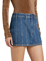 Juno Diamante Denim Miniskirt