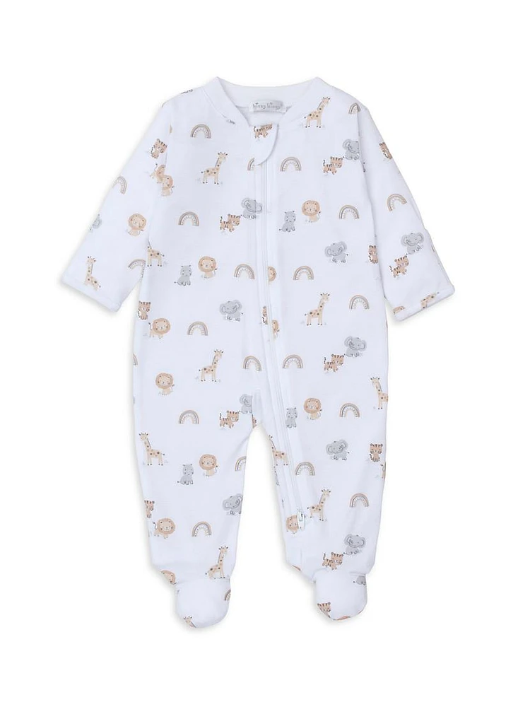 Baby's Animal-Print Cotton Footie