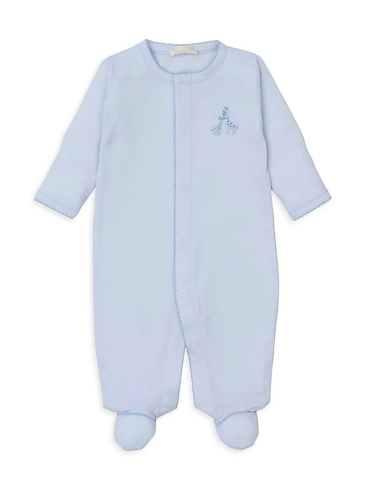 Baby's Giraffe Embroidered Footie