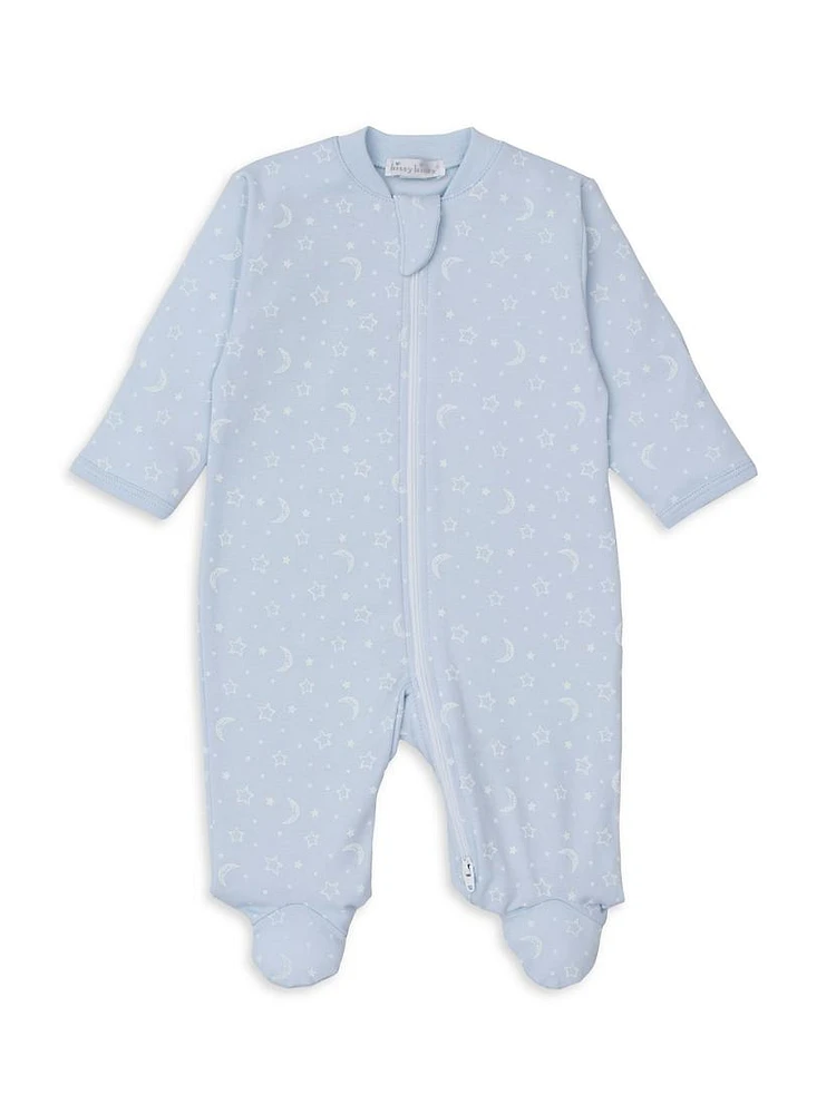 Baby's Moon & Star Print Footie