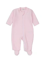 Baby Girl's Quilted Jacquard Footie