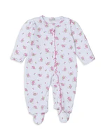 Baby Girl's Floral Ruffled Footie