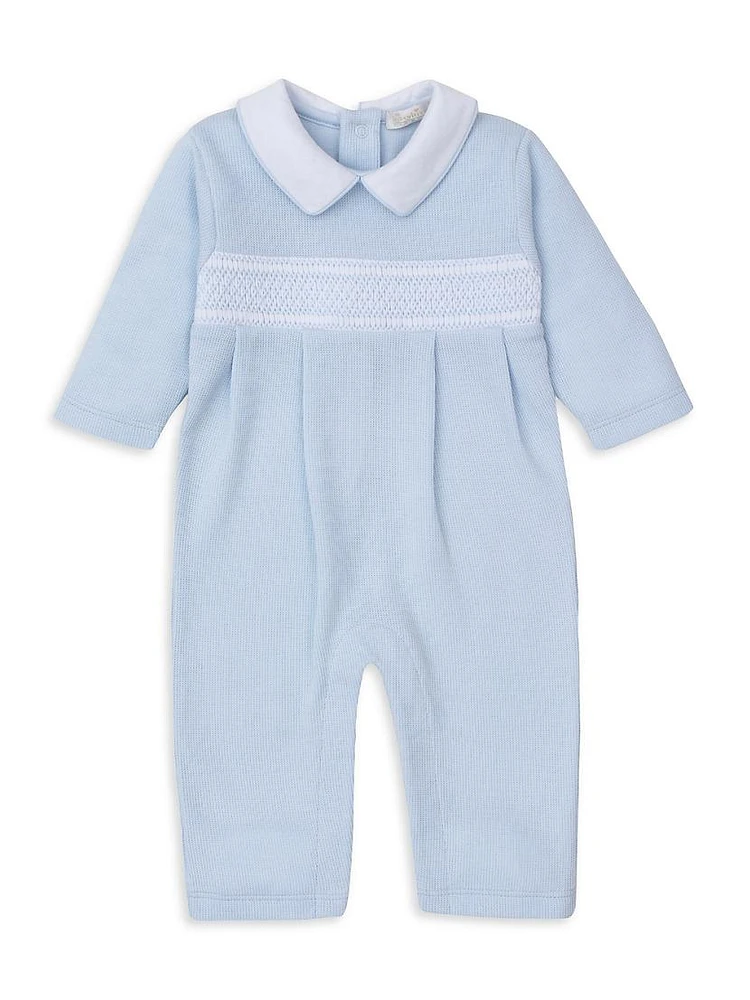 Baby Boy's Waffle-Knit Smocked Coveralls