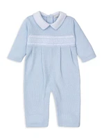 Baby Boy's Waffle-Knit Smocked Coveralls