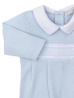 Baby Boy's Waffle-Knit Smocked Coveralls