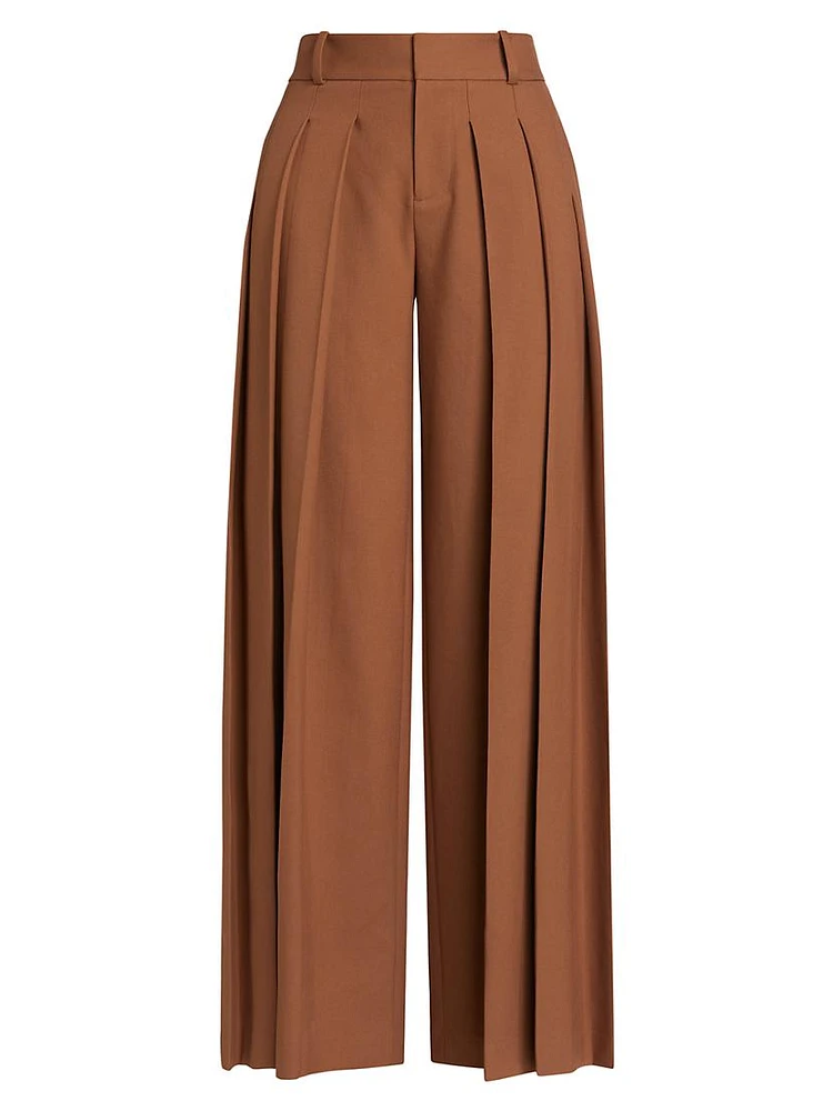 Simon Pleated Wide-Leg Trousers