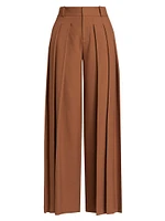 Simon Pleated Wide-Leg Trousers