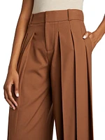 Simon Pleated Wide-Leg Trousers