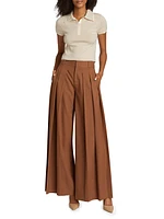 Simon Pleated Wide-Leg Trousers