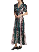 Lea Paisley Silk Maxi Dress