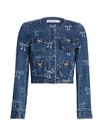 Bow Print Denim Jacket