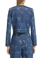 Bow Print Denim Jacket