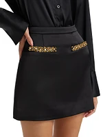 Satin Embellished Miniskirt