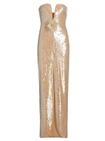 Sequined Column Gown