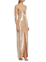 Sequined Column Gown