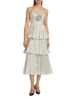 Polka Dot Tiered Midi-Dress