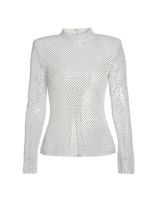 Rhinestone Fishnet Top