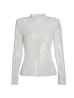 Rhinestone Fishnet Top