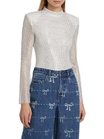 Rhinestone Fishnet Top