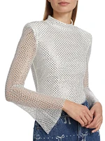 Rhinestone Fishnet Top