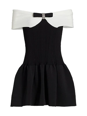 Bow Off-the-Shoulder Minidress