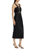 Tinsel Bouclé Diamanté Midi-Dress