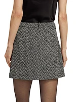 Herringbone Diamanté Miniskirt