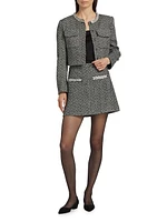 Herringbone Diamanté Miniskirt