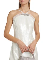 Sequined Halter Minidress