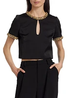 Embellished Satin Top