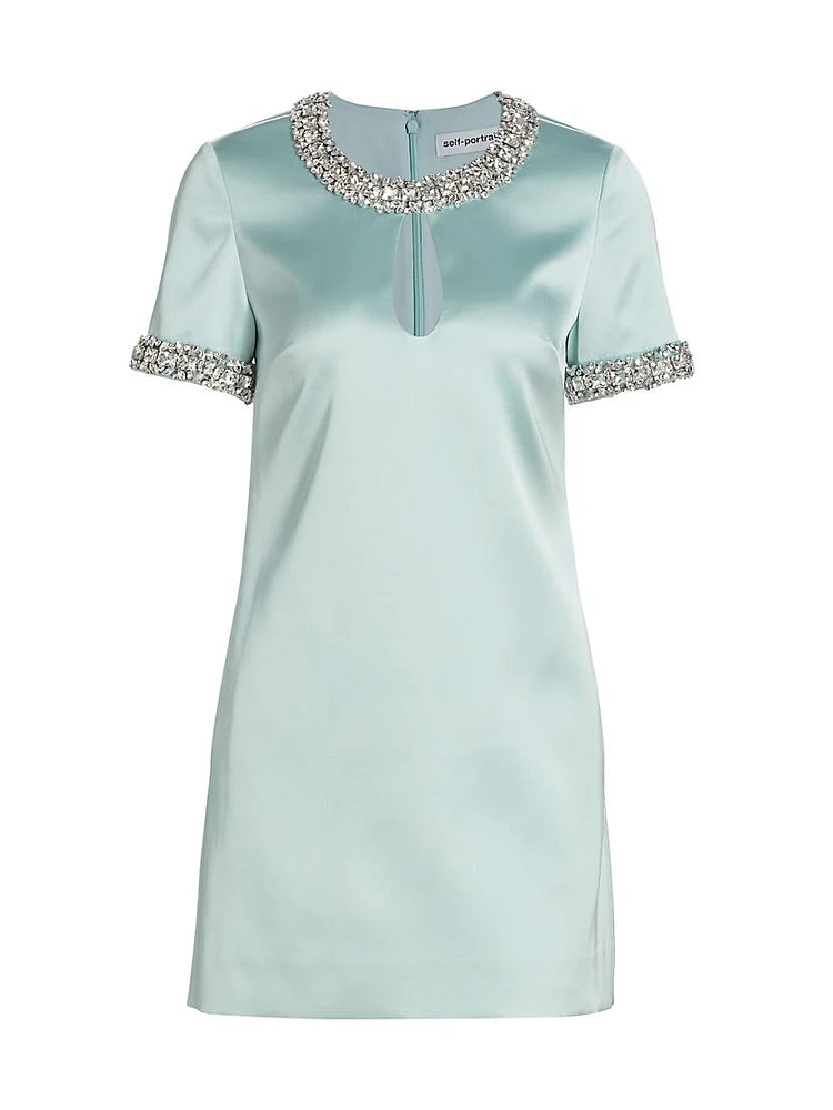 Embellished Satin Minidress