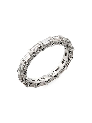 Classic Crescent Royalt Platinum & TCW Diamond Eternity Band