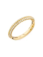 Sculpted Crescent 18K Yellow Gold & 0.35 TCW Diamond Pavé Band